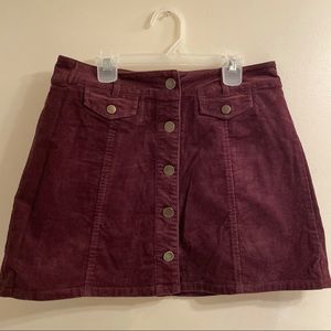 Corduroy Button Up Skirt